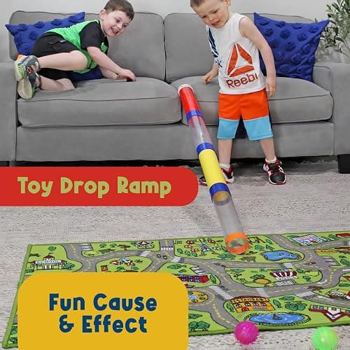 MEAVIA Toy Tunnel Ball Drop Race Track Set (7-Piece Set); Toy Car/Ball Ramp Play Set STEM Toy thumbnail 2