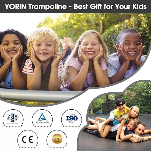 YORIN Tranpoline Outdoor 16FT 15FT 14FT 12FT 10FT 10FT with Basketball Hoop & Net, 1500 LBS, ASTM Approved, Easy Install, Backyard Heavy Duty Large Tranpolines for Kids and Adults thumbnail 8