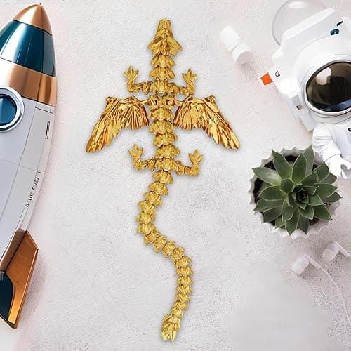 Winged Dragon Inside Surprise Egg Fun Collectible Toy Gift for Kids and Adults, 3D Printed Fantasy Dragon Ideal for Christmas Easter Birthdays and Holiday Decorations (Gold, Medium) thumbnail 7