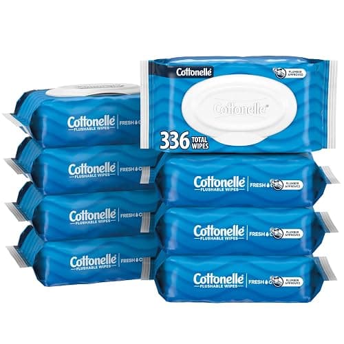 Cottonelle Fresh Feel Flushable Wipes, 8 Packs, 42 Wipes per Pack - Image 1