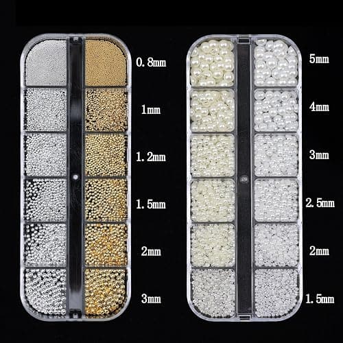 VOTACOS Nail Art Pearls with Nail Rhinestones Glue Gel Flatback Pearls Nail Charms Luxurious Nail Supplies Accessories Gold Silver Nail Gems Jewelry Pearls for Women Nail Design thumbnail 6