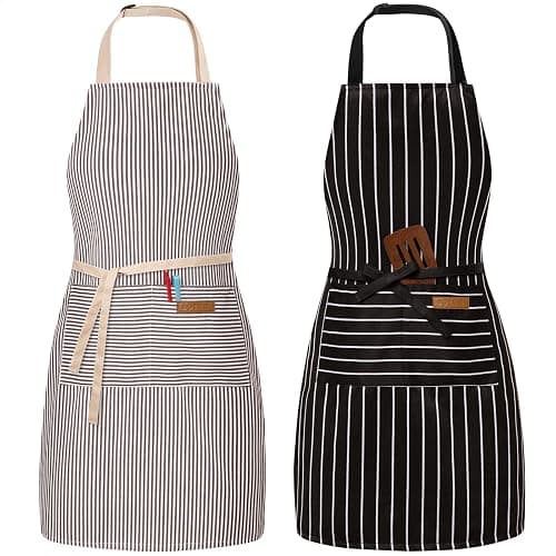 BeLuyi 2 Pack Adjustable Bib Apron with 2 Pockets Chef Cooking Kitchen Restaurant Aprons for Women Men - Image 1