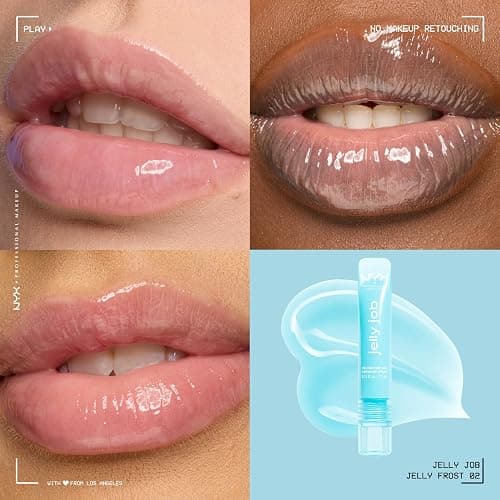 NYX PROFESSIONAL MAKEUP Jelly Job Lip Gloss, Lip Tint Gloss with Full-Bodied, Smoothing, and Hyper-Glossy Shine - Jelly Frost (Icy Blue) thumbnail 2