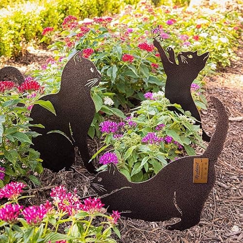 RealSteel Genuine Brand I Cat Garden Décor I Outdoor Garden Decorations I Landscaping Décor I Lawn Ornaments and Statues I Garden Signs Decorative Outdoor - Image 1