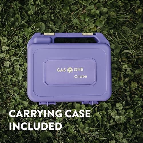 Gas One Butane Fuel Camp Stove – Crate Series - Mini Stove for Camping, Hiking – Portable Gas Stove with Spiral Flame – Even Heat Distribution – Modern and Easy to Use (Violet) thumbnail 7