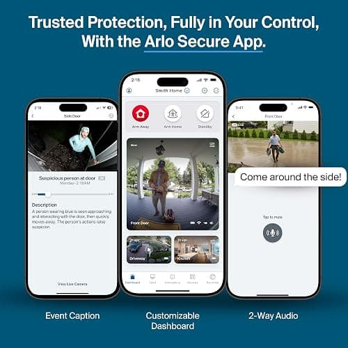 Arlo Pro Security Camera 2K HDR (6th Gen, 2025 Release) - Wireless Outdoor Camera, Rechargeable Removeable Battery, Event Captions, Emergency Response, 1-Month Trial of Secure Plan, 4 Cam, White thumbnail 7