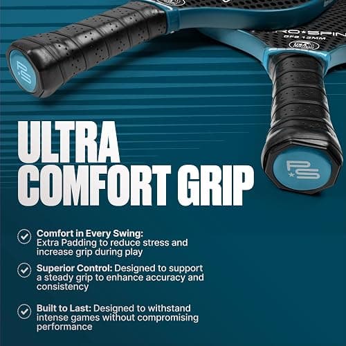 PRO SPIN Carbon Fiber Pickleball Paddles Set of 2 or Single | Lightweight Pickleball Set with Indoor/Outdoor Balls, Bag & Covers – Durable Pickle Ball Paddle Gift for Men, Women & Families thumbnail 5