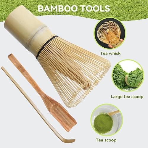 Matcha Whisk Set, 7 Pcs Premium Matcha Kit for Ceremony - Ceramic Matcha Bowl and Whisk Holder, Bamboo Whisk, Sifter, Scoop, Spoon, Rest, for Making Breakfast/Matcha Latte, Gift for Matcha Lover thumbnail 6