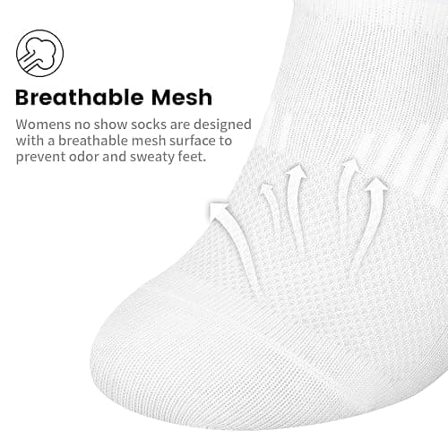 wernies No Show Socks Womens 8 Pairs, Ankle Non Slip Low Short Invisible Thin Liner Socks thumbnail 3
