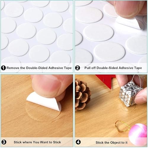 JANYUN 280Pcs Sticky Dot Stickers Clear Putty Sticky Tack for Decoration | 20mm Glue Putty, No Trace,Waterproof Tabs Transparent Adhesive Poster Tape for Wall Decor Photos Party Balloons Crafts thumbnail 6