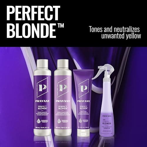 Pravana The Perfect Blonde Seal & Protect Leave-In Conditioner Spray Treatment Detangler | Neutralizes Brassy, Yellow Tones | For Color Treated Hair | Chromasilk Enhances Shine & Protection | Vegan thumbnail 6