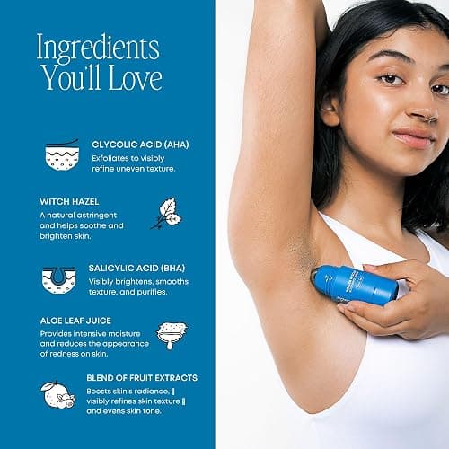 Bushbalm Roller Rescue Ingrown Hair Serum, Includes AHA and BHA - Exfoliating, Soothing, Cooling for Intimate Areas, Underarms - Helps With Razor Bumps and Ingrown Hairs, Blue 50 ml thumbnail 9
