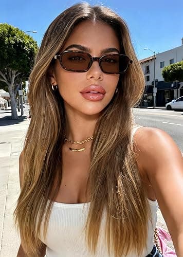 Colrea Retro Rectangle Sunglasses for Women Men Trendy Vintage Small Square Sun Glasses 90s Fashion Cute Sunnies CL010 thumbnail 2
