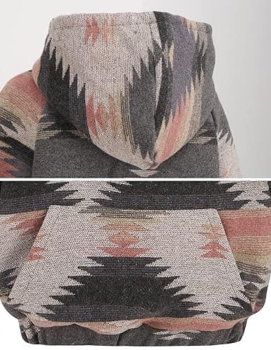 COWOKA Women's Aztec Print Pattern Western Ethnic Half Zip Long Sleeve Pullover Hoodie Sweatshirt thumbnail 3