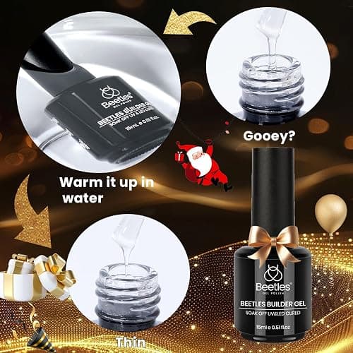 beetles 7 in 1 Clear Builder Gel Nail Set, 15ml Building Gel for Nail Apex and Extension in Strengthener Hard Gel Bottle, Led Lamp Gel Rhinestone thumbnail 7