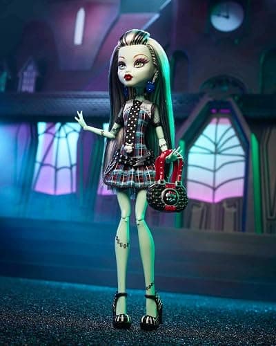 Monster High Frankie Stein Reproduction Doll Wearing Original Fashion & Shoes with Pet, Display Stand & Accessories, 10-5-inch Collectible Toy thumbnail 2