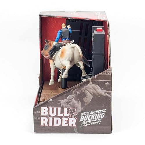 Big Country Toys PBR® Bucking Bull & Rider Playset – Interactive Bull Riding Toy with Chute Gate, Timer, Sound Effects & Play-by-Play Announcer thumbnail 5
