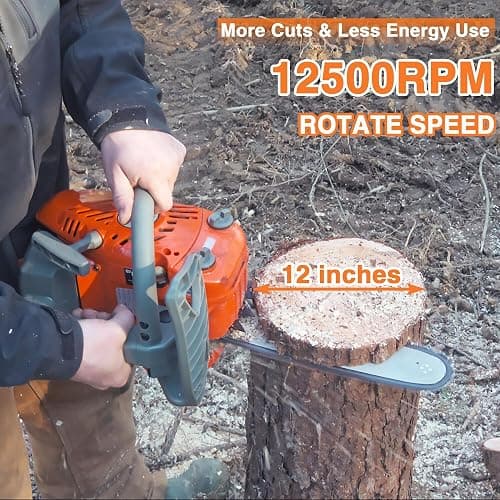 PROYAMA 26CC Top Handle Chainsaw, 12 Inch Small Climbing Handheld Chain saw | Petrol Cordless Lightweight Chain Saw, Portable Easy Start Saw for Tree Wood Cutting with 2 chains(12inch) thumbnail 4