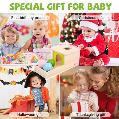 Adena Montessori Object Permanence Box with Tray Three Balls Montessori Toys for 6-12 Months Baby 1 Year Old Infant Toddler Typical thumbnail 7