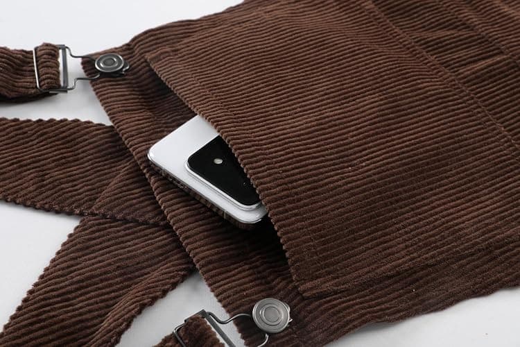 AMEBELLE Corduroy Overalls for Women Barrel Wide Leg Bib Corduroy Pants Women Adjustable Romper Jumpsuit with Pockets thumbnail 3