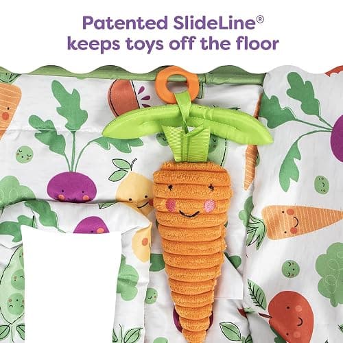 Boppy Shopping Cart Cover & High Chair Cover, Multi-Color Farmers Market, Cart Cover for Babies with Soft 360-Degree Coverage, SlideLine Toy Tether with Crinkle Leaf Toy Included, 6mo+ thumbnail 4