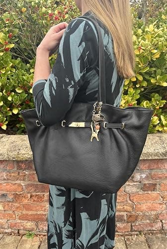 Catwalk Collection Handbags Genuine Leather Shoulder Tote Bag Sylvie | Women's Soft Leather Hobo Bag, Medium to Large Handbag, Multiple Pockets, Fits A4 Folders and Documents, Organiser Work Bag thumbnail 2