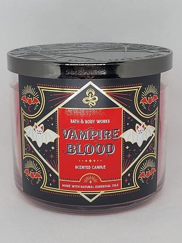 Bath & Body Works, White Barn 3-Wick Candle w/Essential Oils - 14.5 oz - 2021 Halloween! (Vampire Blood) - Image 1
