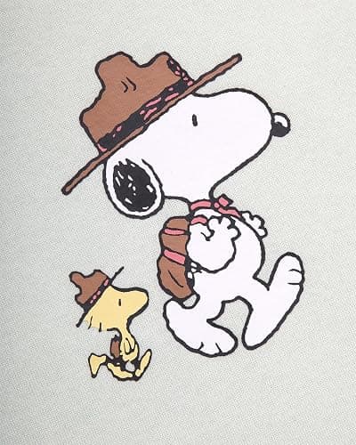 Peanuts Men's Snoopy Sweatshirt - Chest & Back Fleece Pullover Crewneck Graphic Sweatshirt - Long Sleeve Shirts for Men S-XL thumbnail 4