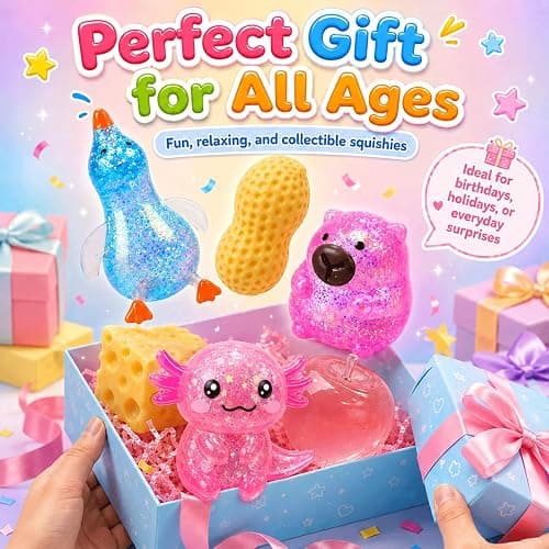 6 Pack Squishy Sugar Cheese Rising Slow Toys Crunchy Rise Set Box Food Sand Foam Cute Filled Shaped Stress Relief of Mini Animals Ball Bulk Swaps Duck Apple Peanut thumbnail 8