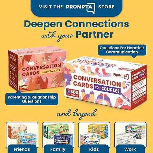 Prompta 600 Conversation Cards for Couples – Light, Medium, and Deep Get-to-Know-You Questions for Connecting With Your Partner - Date Night Topics for New or Married Couples - 2.5” x 1.75” Cards thumbnail 6