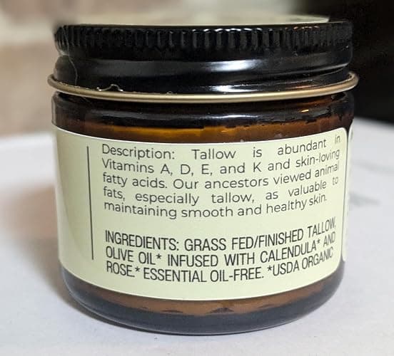 Hearth and Homestead: Handmade Whipped Tallow Balm (Unscented/Herb-Infused) - Organic Body Butter with Infused Olive Oil, for Eczema, Rosacea, Baby - 1.3 oz thumbnail 3