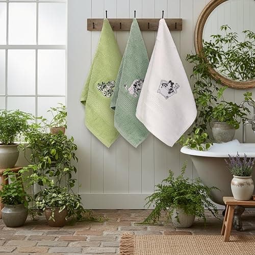 Breling 3 Pcs Frog Hand Towels for Bathroom, Frog Kitchen Hand Towels 13.3 x 29 Inch 100% Cotton Soft Embroidered Washroom Decoration for Animal Lover Restroom Decorative Gifts thumbnail 6