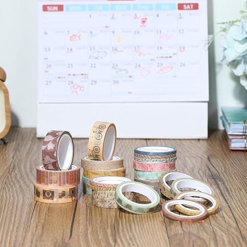 Mr. Pen- Washi Tape Set, 21 Rolls, Assorted Sizes, Vintage Charm Design, Washi Tape for Journaling thumbnail 7