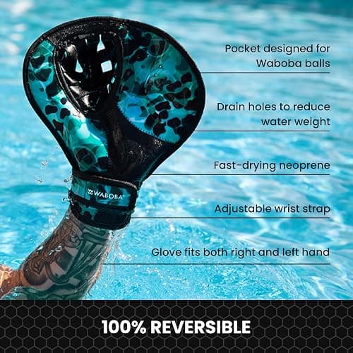 Waboba Catch Water Glove Pro Water Bouncing Ball Set - for Beach Games & Swimming Pool Toys – Baseball Style Mitt for Catching Water Balls – One Size Ambidextrous Design thumbnail 4