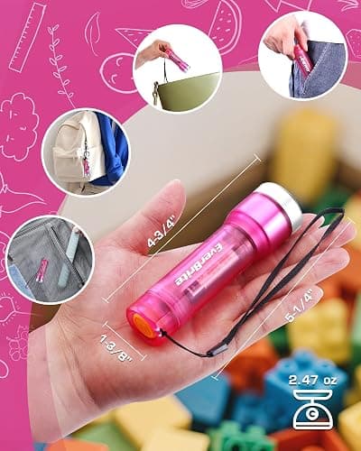 EverBrite Small Flashlight, Compact LED Flash Light with 3 Modes, 3 AAA Batteries Included, Water-Resistant Mini Flashlight for Home,Emergencies and Camping, Pink, 1 Pack thumbnail 2
