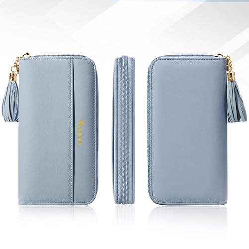 Travelambo Womens Wallet Tassel Bifold Ladies Cluth Wristlet Wrist strap Long Purse thumbnail 6