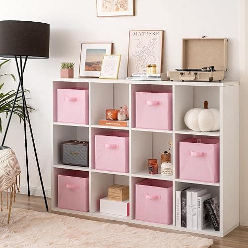 GRANNY SAYS Cube Storage Bins, 11 Inch Storage Cube Organizer, Collapsible Fabric Storage Cubes with Handle, Decorative Cube Storage Organizer for Shelves, Closet, Pink, 6-Pack thumbnail 5