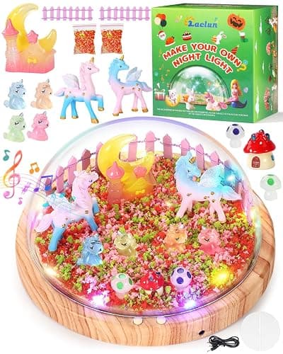 Laclun Unicorns Gifts for Girls,Make Your Own Night Light, Arts and Crafts Kit for Kids,Birthday Gift for Ages 4 5 6 7 8 9 10 Year Old DIY Unicorns Toys for Girls Best Christmas Presents - Image 1