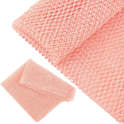Geiserailie African Net Sponge Long Bathing Net Shower Body Scrubber Back Scrubber Skin Smoother Bathing Sponge for Daily Use or Stocking Stuffer(Light Pink) - Image 1