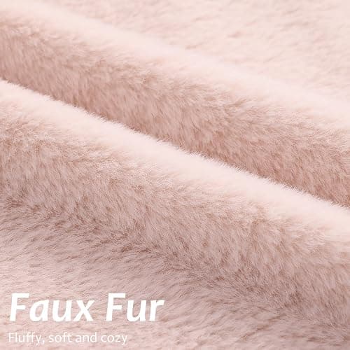 Pallene Faux Fur Plush Throw Pillow Covers 18x18 Set of 2, Luxury Soft Fluffy Cozy Decorative Pillow Covers for Sofa, Couch, Living Room, Blush Pink thumbnail 3