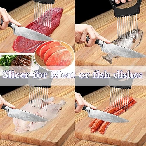 Stainless Steel Onion Holder for Slicing,Onion Slicer Holder,Onion Cutter for Slicing of Onions,Tomatoes,Avocados,Eggs and Other Vegetables,KItchen Utensils thumbnail 4