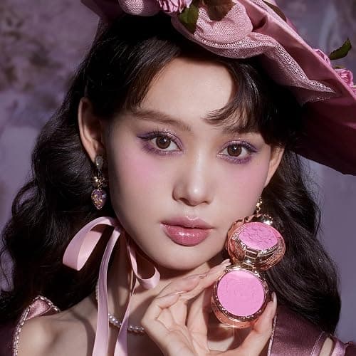 Flower Knows Strawberry Rococo Embossed Blush,Mauve Berry Rose Matte Powder Blush for Cheeks,Buildable & Blendable Face Makeup,Long-Lasting Cute Make Up for Women & Girls,0.16 Oz(G02 Little Cranberry) thumbnail 5