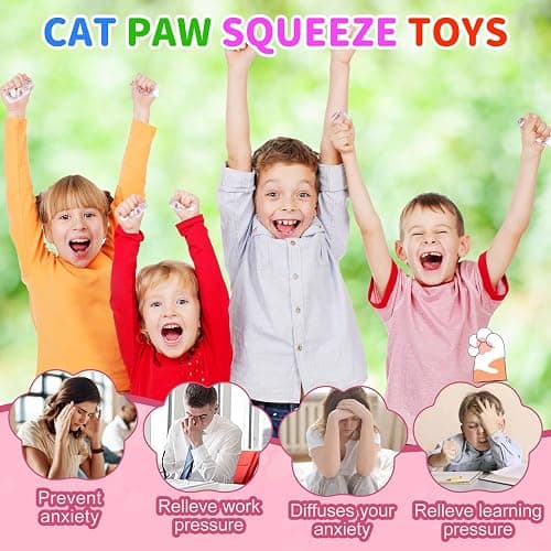 3 Pcs Cat Paw Squishy, Taba Squishy Paw kit for Stress Relief, Fruits Taba Cat Paw Squishys, Fufu Squishys, Squeeze Toys, Soft Fidget Toys Adorable for Kids & Adults Party Gifts thumbnail 3