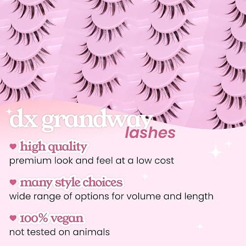 Anime Lashes Korean Japanese Look Like Asian Natural Look False Eyelashes Manga Lashes Mink Wispy Fluffy Spiky 3D Volume Eyelashes Pack Cosplay Fake Eyelashes Individual Cluster 5 Pairs LK02 by dxg thumbnail 3