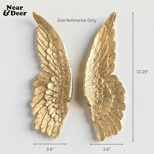 Near and Deer Mini Angel Wing Wall Art (Gold) thumbnail 3