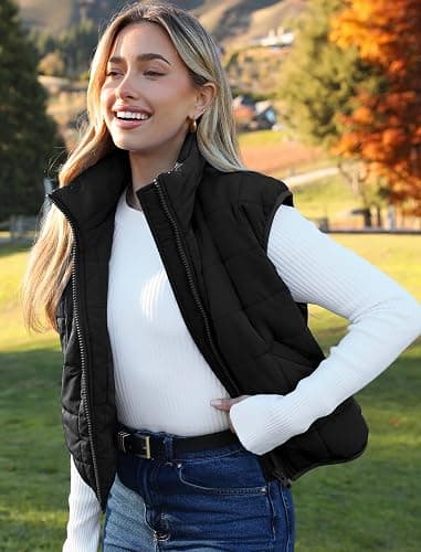 Zeagoo Womens Puffer Vest Ladies Sleeveless Zip Up Outerwear Warm Puffer Lightweight Down all Winter Jackets Coats 2025 thumbnail 3