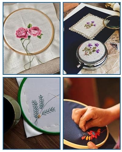 118 Pcs Water Soluble Hand Sewing Stabilizers, Embroidery Stick and Stitch Embroidery Paper Wash Away, Floral Patterns for Hand Sewing Lovers, Adults (Plants Flowers) thumbnail 7