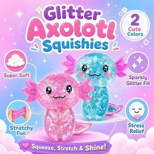 2 PCS Axolotl Slow Rising Stress Balls, Cute Stretchy Axolotl Squishy Fidget Toys for Kids Adults, Sensory Stress Relief Squeeze Toys, Birthday Party Favors, Classroom Prizes, Goodie Bag Gifts thumbnail 4