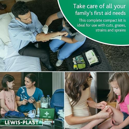 Lewis-Plast First Aid Kit Bag - 160 Piece Survival Kits - Safety Essentials for Travel Car Home Camping Work Hiking Holiday - Pack Supplies - Medium thumbnail 2