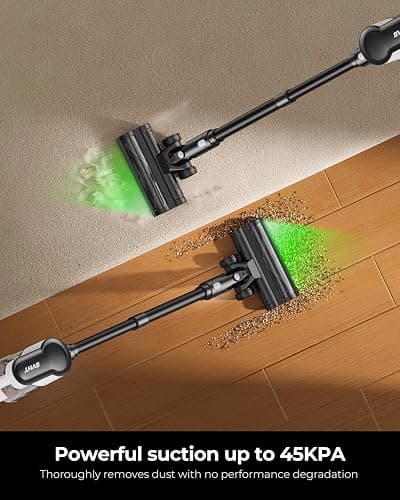 SVHT Cordless Vacuum Cleaner, 500W 45KPA 50Mins Stick Vacuum Cleaners for Home with LED Light, Self-Standing, Anti-Tangle Brush & 1.6L Dust Cup, Lightweight Vacuum for Pet Hair, Carpets, Hard Floors thumbnail 2
